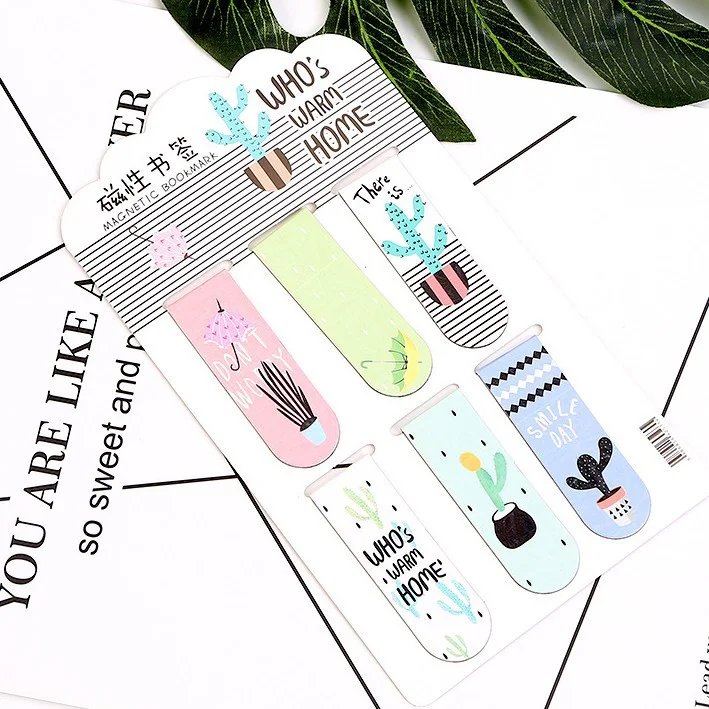 Double Sided Metal Magnetic Bookmarks - Cactus Series - Image 3
