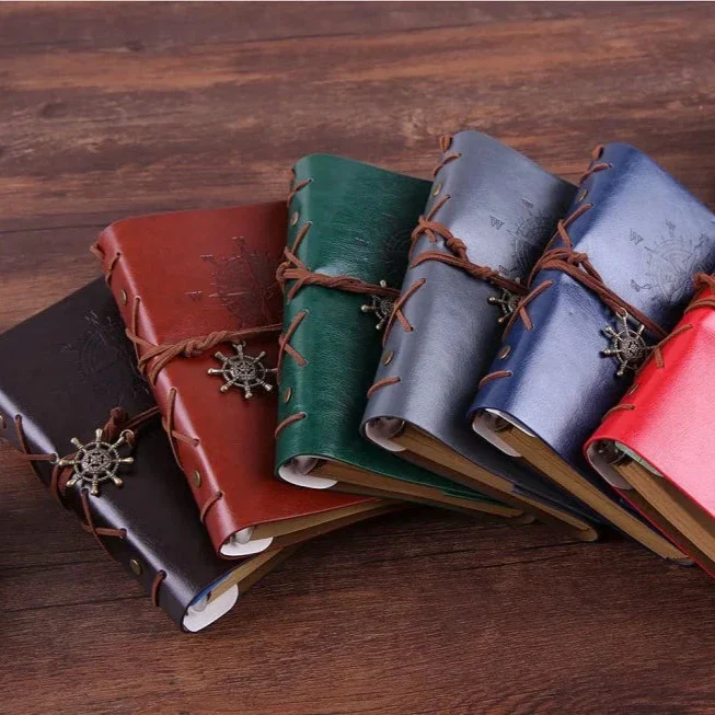 Retro Pirate Strap Leather Embossed Cover Journal - Image 3