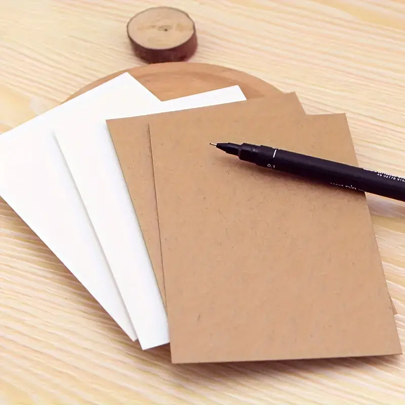 50 Pcs Vintage Blank Kraft Card Sheets - Image 3